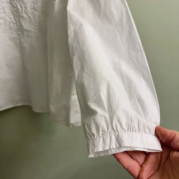 Talbots Eyelet Embroidery 3/4 Sleeve Top Size Medium White NWT! - Picture 5 of 11